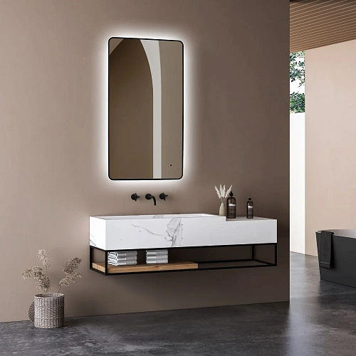 Зеркало ABBER See AG6102SCB с подсветкой, бесконтактный выключатель, диммер, черный Зеркало ABBER See AG6102SCB с подсветкой, бесконтактный выключатель, диммер, черный