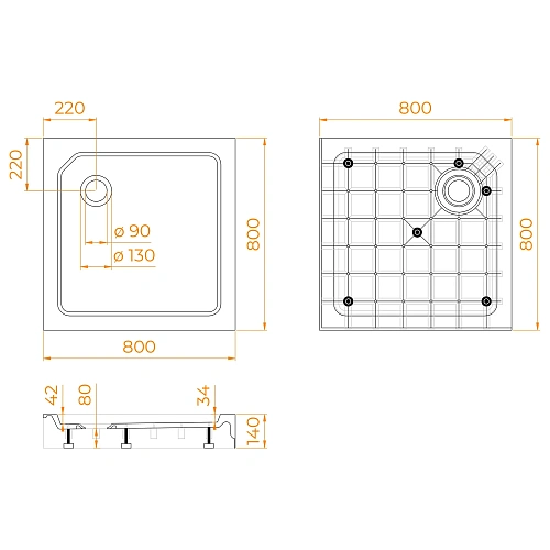 Душевой поддон RGW SMC-C-088 Белый 800x800 квадратный 12350188-01 Душевой поддон RGW SMC-C-088 Белый 800x800 квадратный 12350188-01