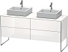 Картинка анонса товара «тумба под раковину duravit xsquare xs4927b2222 напольная 160 см белый глянцевый»