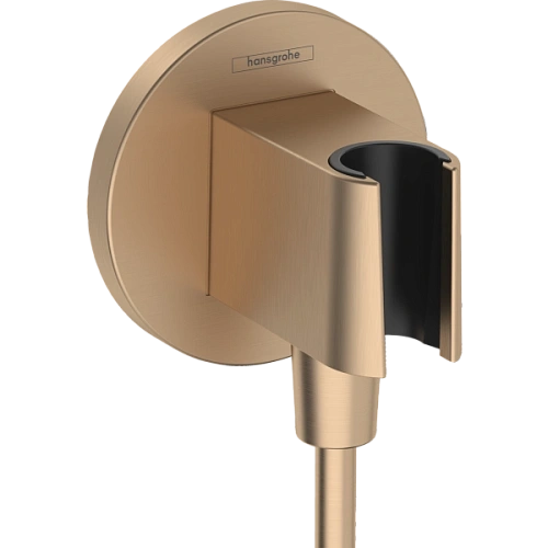 Шланговое подключение Hansgrohe FixFit Porter S с держателем для душа 26888140, шлифованная бронза Шланговое подключение Hansgrohe FixFit Porter S с держателем для душа 26888140, шлифованная бронза