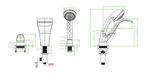 Смеситель на борт ванны Boheme COBRA золото 400 Смеситель на борт ванны Boheme COBRA золото 400