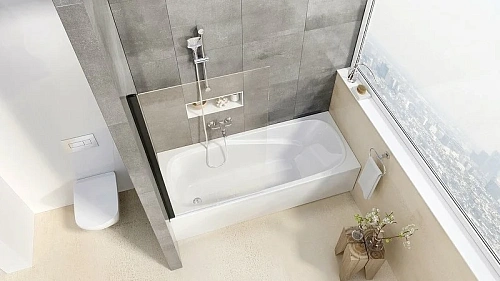 Шторка на ванну Ravak Pivot PVS1-80, 80 х 140 см, 79840300Z1, профиль черный, стекло прозрачное Шторка на ванну Ravak Pivot PVS1-80, 80 х 140 см, 79840300Z1, профиль черный, стекло прозрачное