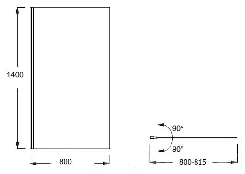 Шторка на ванну Jacob Delafon Struktura 80х140 см, поворотная, прозрачная E6D042-GA Шторка на ванну Jacob Delafon Struktura 80х140 см, поворотная, прозрачная E6D042-GA