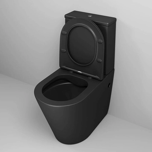 Унитаз напольный GROSSMAN GR-4480BMS Color 620x365x810 черный матовый безободковый с тонкой крышкой Унитаз напольный GROSSMAN GR-4480BMS Color 620x365x810 черный матовый безободковый с тонкой крышкой