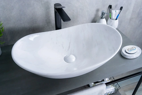 Раковина Gid Ws9811 54468 накладная под камень глянцевая 61x37x15 Раковина Gid Ws9811 54468 накладная под камень глянцевая 61x37x15