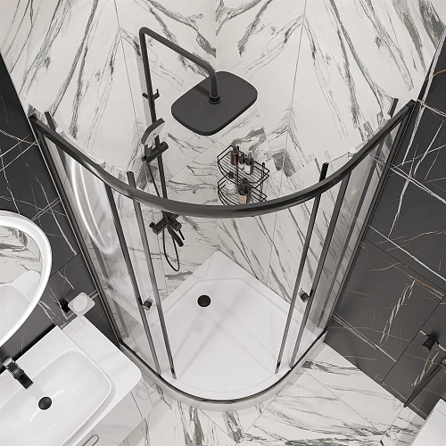 Душевой уголок DIWO Псков 90x90 профиль черный матовый 570906 Душевой уголок DIWO Псков 90x90 профиль черный матовый 570906