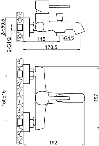 Смеситель для ванны STWORKI Эстерсунд ES-03cr 554539 Смеситель для ванны STWORKI Эстерсунд ES-03cr 554539