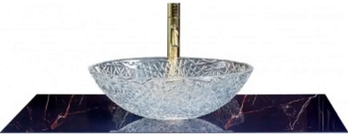 Столешница Boheme Lucido стекло 80 см прямая Насыщенный Синий 853-080-BL Столешница Boheme Lucido стекло 80 см прямая Насыщенный Синий 853-080-BL