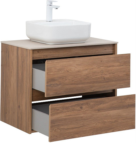 Тумба под раковину Aquanet Nova Lite 75 дуб шоколадный (2 ящика) 00287880 Тумба под раковину Aquanet Nova Lite 75 дуб шоколадный (2 ящика) 00287880