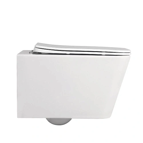 Унитаз подвесной ABBER Rechteck AC1201MW белый матовый, безободковый с крышкой микролифт Унитаз подвесной ABBER Rechteck AC1201MW белый матовый, безободковый с крышкой микролифт