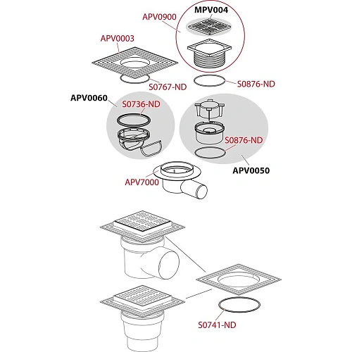 Душевой трап AlcaPlast 150x150/110 APV13 Душевой трап AlcaPlast 150x150/110 APV13
