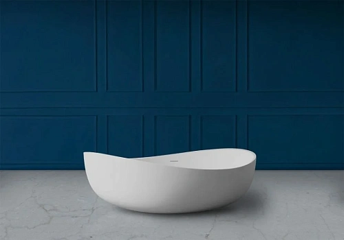 Ванна отдельностоящая ABBER AS9639 180x110 универсальная, белая матовая, искусственный камень Ванна отдельностоящая ABBER AS9639 180x110 универсальная, белая матовая, искусственный камень