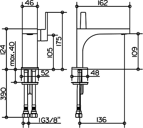 Смеситель для раковины 110 Keuco Edition 11 51104130100 Смеситель для раковины 110 Keuco Edition 11 51104130100