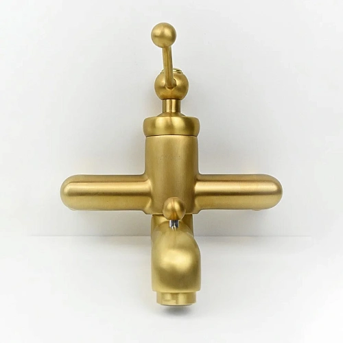 Смеситель для ванны Paini Duomo 88PJ105 с аксессуарами, золото матовое Смеситель для ванны Paini Duomo 88PJ105 с аксессуарами, золото матовое