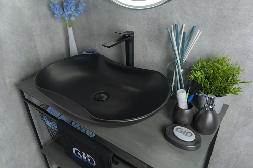 Раковина Gid Bm9175 53333 накладная черная матовая 66.5x41x12 Раковина Gid Bm9175 53333 накладная черная матовая 66.5x41x12