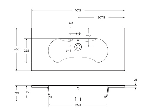 Раковина BelBagno LOVE LOV-1000-LVB 1010x460 Раковина BelBagno LOVE LOV-1000-LVB 1010x460