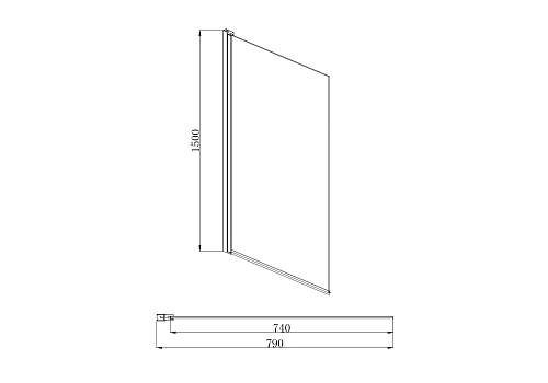 Шторка на ванну Aquatek ДЕЛЬТА AQ DEL SBA 08015GM поворотная 800X1500 профиль оружейная сталь, стекло прозрачное Шторка на ванну Aquatek ДЕЛЬТА AQ DEL SBA 08015GM поворотная 800X1500 профиль оружейная сталь, стекло прозрачное