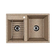 Кухонная мойка Aquaton Делия 78 DBL 1A723132DE220 из литого мрамора, две чаши, песочный Кухонная мойка Aquaton Делия 78 DBL 1A723132DE220 из литого мрамора, две чаши, песочный