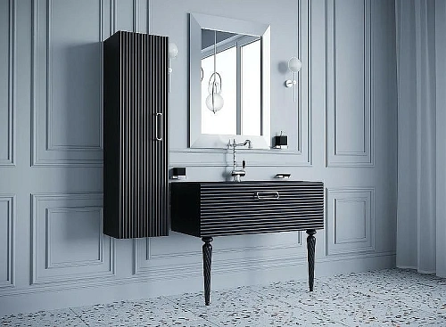 Тумба под раковину Armadi Art Linea 100 842-100-BCR черная + хром Тумба под раковину Armadi Art Linea 100 842-100-BCR черная + хром