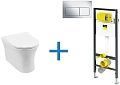 Комплект унитаза с инсталляцией Aquanet Rimless Roll-W CL-12249D (инсталляция Viega Prevista Dry 852 Roll-W + 792824 Комплект унитаза с инсталляцией Aquanet Rimless Roll-W CL-12249D (инсталляция Viega Prevista Dry 852 Roll-W + 792824