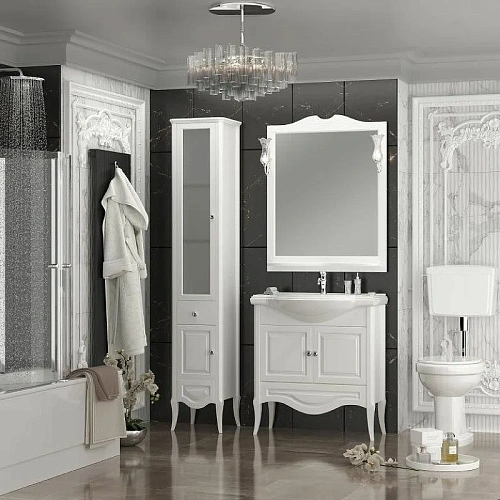 Шкаф-пенал Opadiris Брунелла, белый матовый, левый 00-00004341 Шкаф-пенал Opadiris Брунелла, белый матовый, левый 00-00004341