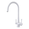 Картинка анонса товара «смеситель для кухни lemark comfort lm3075w с гибким изливом, с подключением к фильтру, белый»