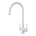 Смеситель для кухни Lemark Comfort LM3075W с гибким изливом, с подключением к фильтру, белый Смеситель для кухни Lemark Comfort LM3075W с гибким изливом, с подключением к фильтру, белый