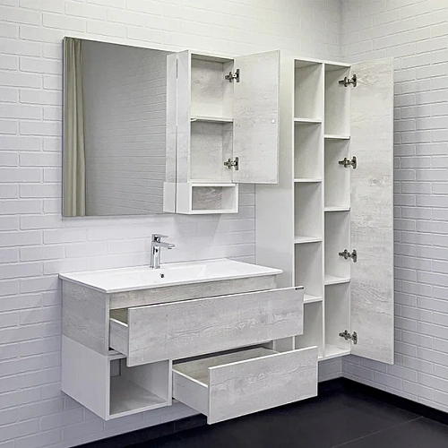 Тумба с раковиной Comforty Турин-90М 00-00014644 дуб белый раковина Comforty 90E Тумба с раковиной Comforty Турин-90М 00-00014644 дуб белый раковина Comforty 90E