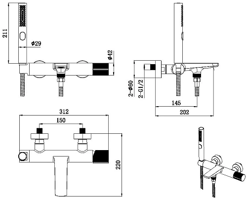 Смеситель для ванны Allen Brau Liberty 5.33006-00 хром Смеситель для ванны Allen Brau Liberty 5.33006-00 хром