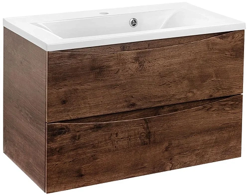 Тумба под раковину Vincea Mia 800 подвесная, 2 выкатных ящика soft close, R.Wood VMC-2MA800RW Тумба под раковину Vincea Mia 800 подвесная, 2 выкатных ящика soft close, R.Wood VMC-2MA800RW