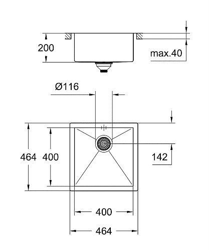 Кухонная мойка Grohe K700 из нержавеющей стали под столешницу, 31578SD0 Кухонная мойка Grohe K700 из нержавеющей стали под столешницу, 31578SD0