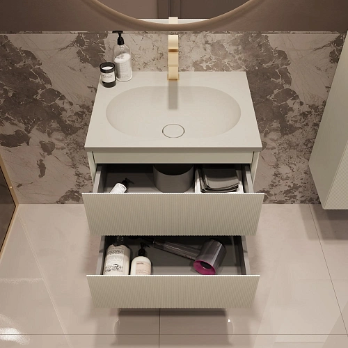 Тумба под раковину Vincea Welle 600 подвесная, бежевый матовый софт-тач Тумба под раковину Vincea Welle 600 подвесная, бежевый матовый софт-тач