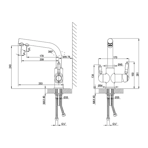 Смеситель для кухни Lemark Villa LM4861B с подключением к фильтру, бронза Смеситель для кухни Lemark Villa LM4861B с подключением к фильтру, бронза