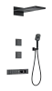 Душевая система Wonzon &amp; Woghand с термостатом, встраиваемая, черный матовый (WW-D4538-A-MB)