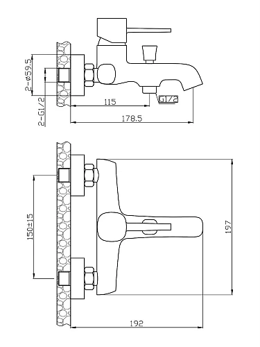 Смеситель для ванны Orange Karl M05-100w белый Смеситель для ванны Orange Karl M05-100w белый