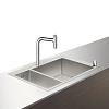 Картинка анонса товара «кухонная мойка hansgrohe c71-f655-09, сталь 43206800 со смесителем»