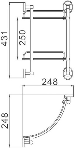 Полка Haiba HB1907-2 2-ярусная угловая Полка Haiba HB1907-2 2-ярусная угловая