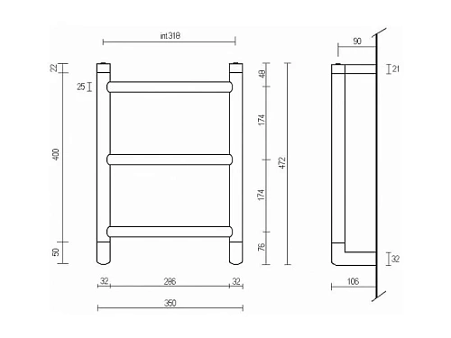 Полотенцесушитель электрический Margaroli Vento 540/S ВОХ 31.8 x 47.2 см, хром Полотенцесушитель электрический Margaroli Vento 540/S ВОХ 31.8 x 47.2 см, хром