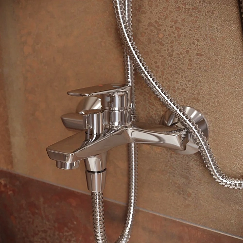 Смеситель для ванны STWORKI Хельсингборг XE-02cr однорычажный, настенный, латунь, с функцией экономи 551345 Смеситель для ванны STWORKI Хельсингборг XE-02cr однорычажный, настенный, латунь, с функцией экономи 551345