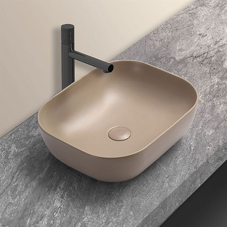 Раковина Vincea VBS-101MC, 505x405x140 керамическая, накладная, цвет капучино матовый