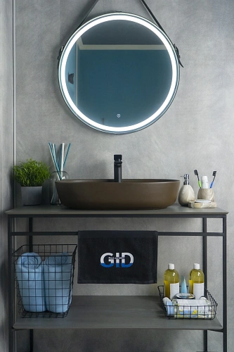 Раковина Gid Br1346 53342 накладная коричневая матовая 61x41x14 Раковина Gid Br1346 53342 накладная коричневая матовая 61x41x14