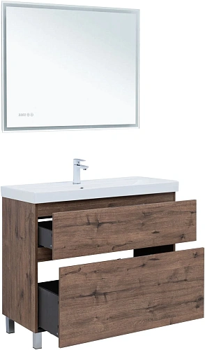 Тумба под раковину Aquanet Алвита New 100 00344130 напольная, дуб веллингтон табак Тумба под раковину Aquanet Алвита New 100 00344130 напольная, дуб веллингтон табак