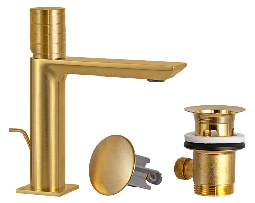 Смеситель для раковины Remer Edge EG610BG, золото брашированное Смеситель для раковины Remer Edge EG610BG, золото брашированное