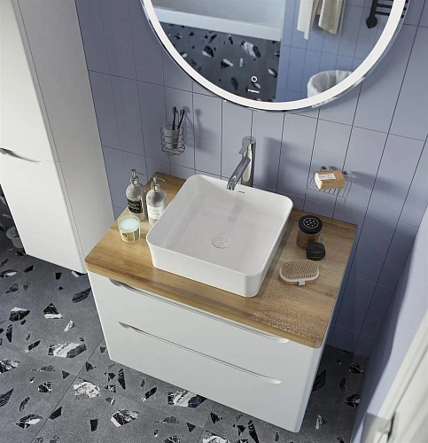 Тумба с раковиной STWORKI Берген 80 белая 566885 Тумба с раковиной STWORKI Берген 80 белая 566885