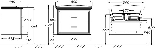 Тумба под раковину Opadiris Карат 80 Бежевый глянцевый с золотой патиной (под раковину Cerastyle Kapadokya 80) 00-00003520 Тумба под раковину Opadiris Карат 80 Бежевый глянцевый с золотой патиной (под раковину Cerastyle Kapadokya 80) 00-00003520