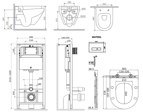 Комплект унитаза AM.PM Spirit V2.0 CK70HA с инсталляцией, сиденьем микролифт, клавишей смыва хром, гигиеническим душем и аксессуарами Комплект унитаза AM.PM Spirit V2.0 CK70HA с инсталляцией, сиденьем микролифт, клавишей смыва хром, гигиеническим душем и аксессуарами
