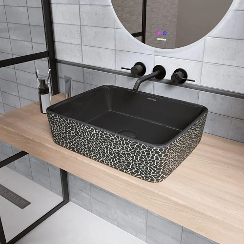 Раковина GROSSMAN Color GR-3016BBL (480x370x130) черная Раковина GROSSMAN Color GR-3016BBL (480x370x130) черная