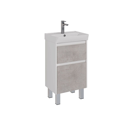 Тумба под раковину Lemark COMBI 50 см подвесная/напольная, бетон/белый LM03C50T-Beton Тумба под раковину Lemark COMBI 50 см подвесная/напольная, бетон/белый LM03C50T-Beton