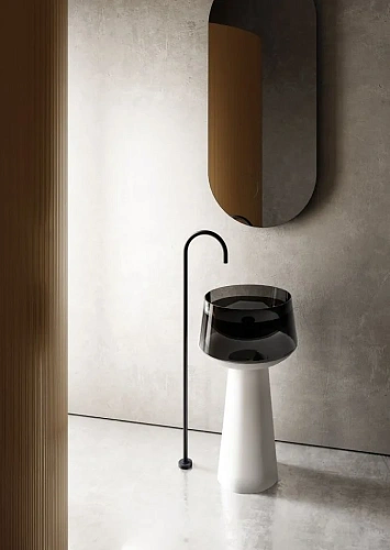 Раковина ABBER Kristall AT2706White-Onyx отдельностоящая, прозрачная, белый/черный Раковина ABBER Kristall AT2706White-Onyx отдельностоящая, прозрачная, белый/черный