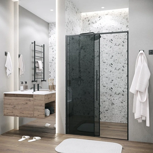 Душевая дверь GROSSMAN Galaxy 100.K33.01.120.21.10 (120x195) черный матовый, стекло тонированное Душевая дверь GROSSMAN Galaxy 100.K33.01.120.21.10 (120x195) черный матовый, стекло тонированное